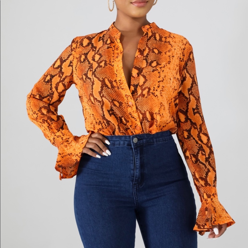 Evelyn Snake Blouse